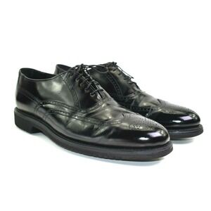 ET Wright Men's Black Dress Brogue Leather Shoes Wing Tip Oxford Size 11.5‎ B